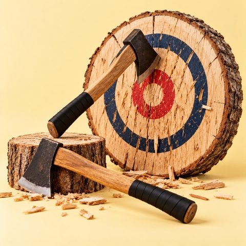 Axe throwing session