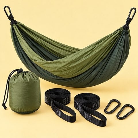 Camping hammock with straps