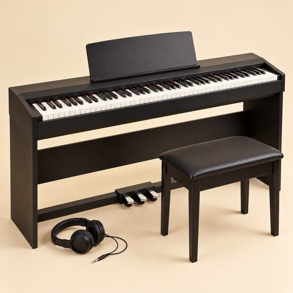Digital piano with weighted keys