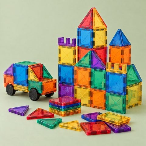 Magnetic building tiles
